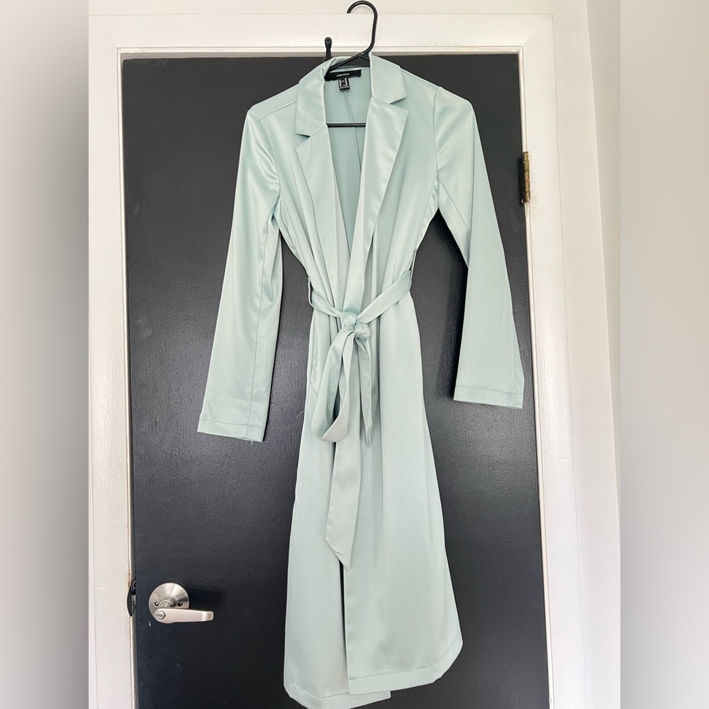 Elegant Light Blue Trench Coat/Dress